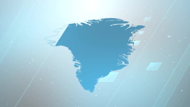 Greenland Country Map Abridor Fundo Trabalha Com Todos Programas Edição — Vídeo de Stock