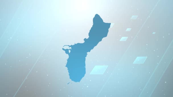 Guam Country Map Background Opener Λειτουργεί Όλα Προγράμματα Επεξεργασίας Κατάλληλο — Αρχείο Βίντεο