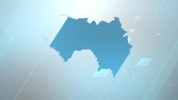 Guiné Country Map Abridor Fundo Trabalha Com Todos Programas Edição — Vídeo de Stock