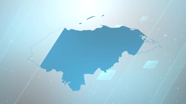 Honduras Country Map Abridor Fundo Trabalha Com Todos Programas Edição — Vídeo de Stock