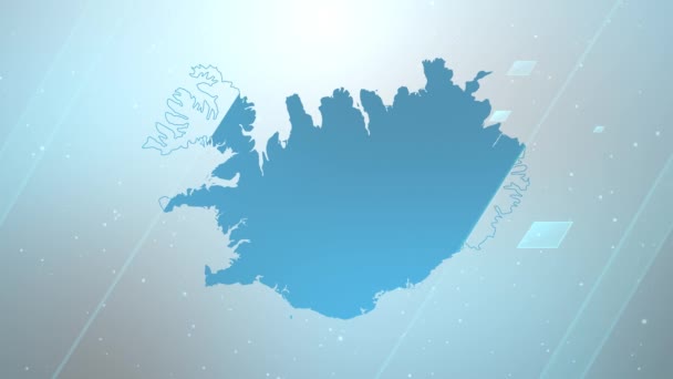 Iceland Country Map Background Opener Works All Editing Programs Suitable — Stock Video