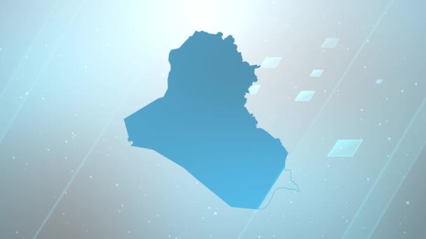 Pembuka Latar Belakang Peta Negara Irak Bekerja Dengan Semua Program — Stok Video