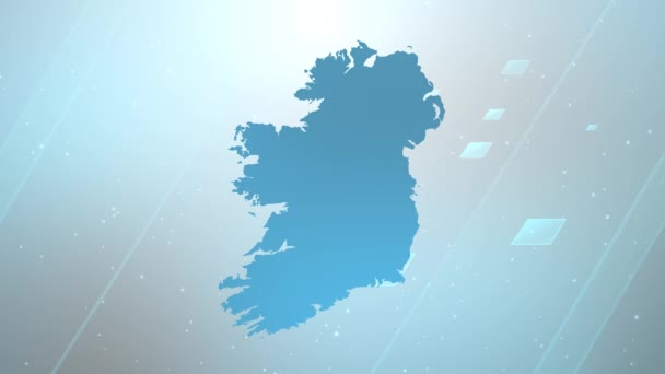 Ireland Country Map Background Opener Works All Editing Programok Hazafias — Stock videók