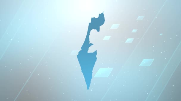 イスラエル国地図背景オープンで すべての編集プログラムで動作し 愛国的なプログラム 企業紹介 プレゼンテーションに適しています — ストック動画