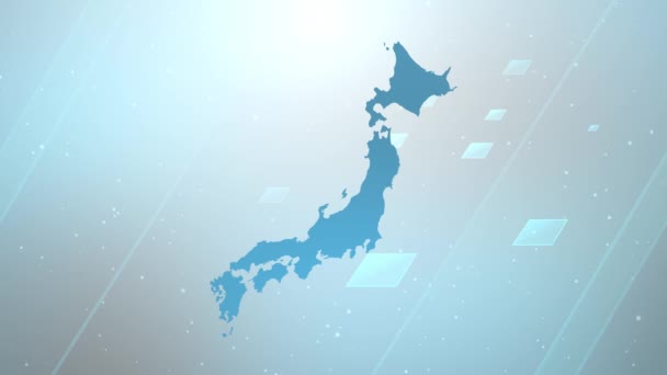 Japan Country Map Baggrund Åbner Arbejder Med Alle Redigeringsprogrammer Egnet – Stock-video