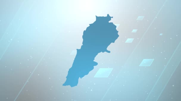 Liban Country Map Opener Współpracuje Wszystkimi Programami Edycyjnymi Nadaje Się — Wideo stockowe