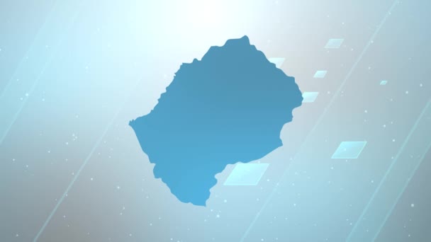 Lesotho Χώρα Χάρτης Ιστορικό Opener Λειτουργεί Όλα Προγράμματα Επεξεργασίας Κατάλληλο — Αρχείο Βίντεο