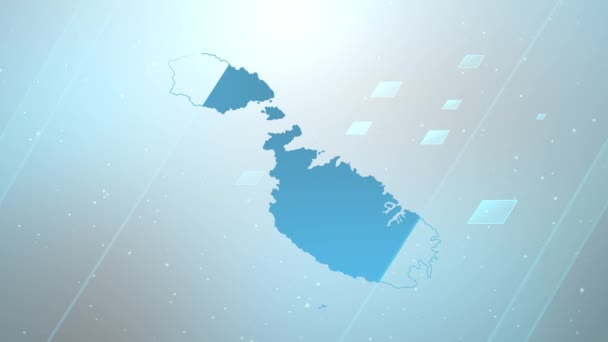 Malta Kraj Mapa Kontekst Opener Współpracuje Wszystkimi Programami Edycyjnymi Nadaje — Wideo stockowe