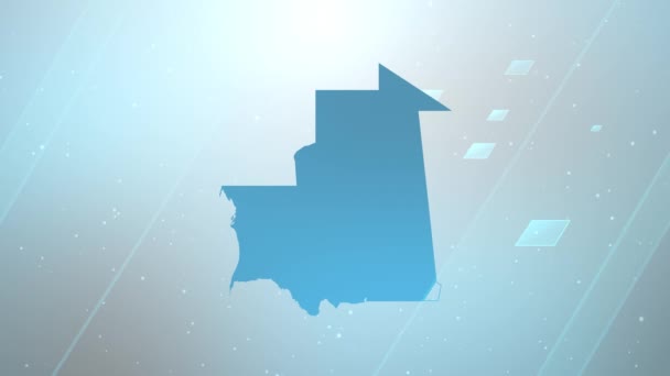 Mauritania Country Map Background Opener Funciona Con Todos Los Programas — Vídeos de Stock