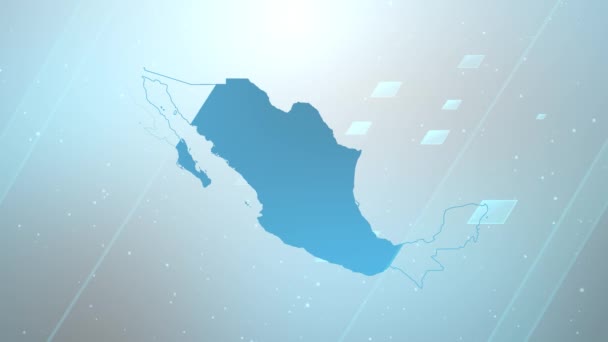 México Country Map Background Opener Funciona Con Todos Los Programas — Vídeo de stock