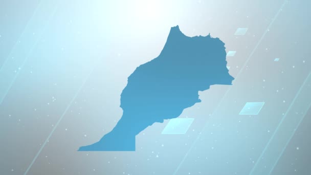 Morocco Country Map Background Opener Works All Editing Programok Alkalmas — Stock videók