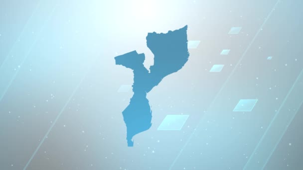 Mozambique Country Map Background Opener Λειτουργεί Όλα Προγράμματα Επεξεργασίας Κατάλληλο — Αρχείο Βίντεο