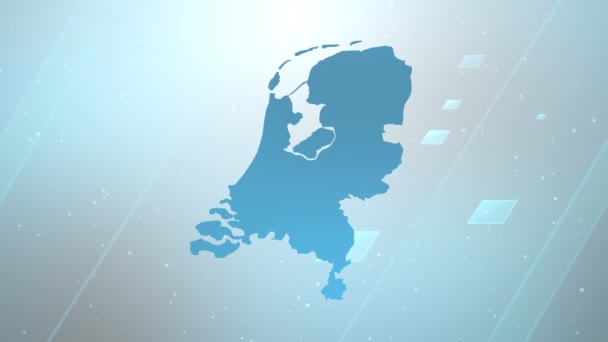 Netherlands Country Map Background Opener Works All Editing Programs Suitable — Stock Video