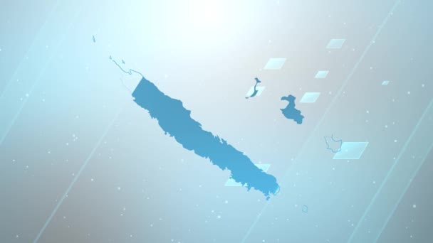 Neukaledonien Landkarte Hintergrundöffner Funktioniert Mit Allen Editierprogrammen Geeignet Für Patriotische — Stockvideo