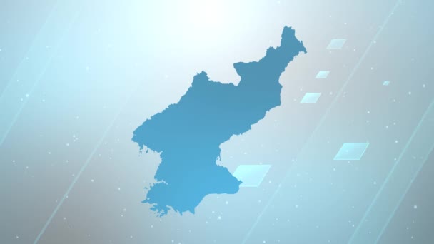 Corée Nord Country Map Background Opener Fonctionne Avec Tous Les — Video