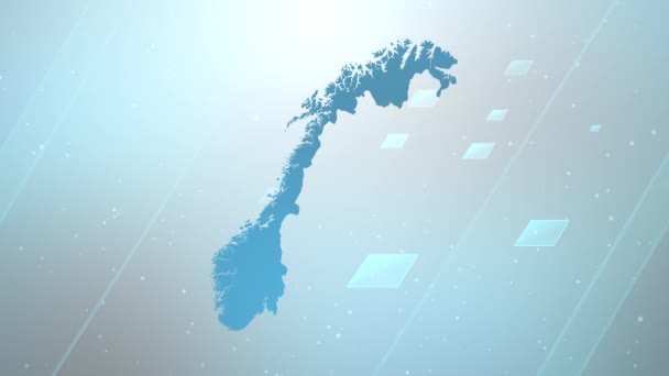 Norway Country Map Background Opener Współpracuje Wszystkimi Programami Edycyjnymi Nadaje — Wideo stockowe