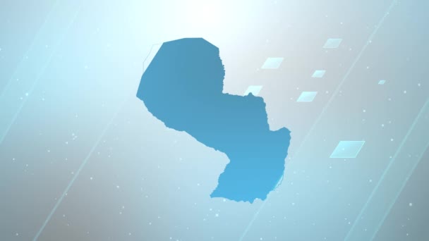 Paraguay Country Map Background Opener Works All Editing Programs Suitable — Stock Video