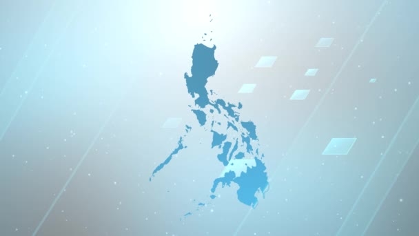 Filipinas País Mapa Background Opener Trabalha Com Todos Programas Edição — Vídeo de Stock