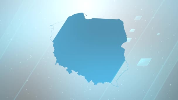 波兰国家地图背景打开程序 与所有编辑程序合作 适合于爱国程序 企业介绍 — 图库视频影像