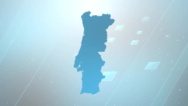 Portugal Country Map Background Opener Funciona Con Todos Los Programas — Vídeo de stock