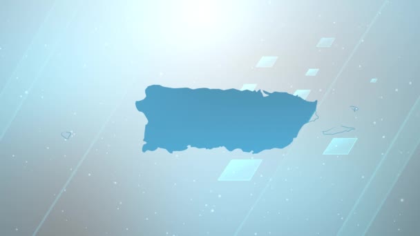 Puerto Rico Country Map Background Opener Works All Editing Programs — Stock Video
