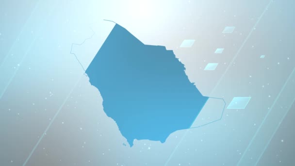 Saudi Arabia Country Map Background Opener Works All Editing Programs — стокове відео