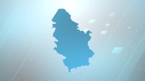塞尔维亚国家地图背景打开程序 与所有编辑程序合作 适用于爱国程序 企业介绍 — 图库视频影像