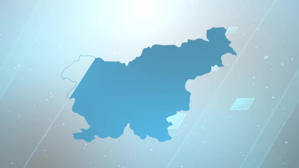 Slovenië Land Map Achtergrond Opener Werkt Met Alle Editing Programma — Stockvideo