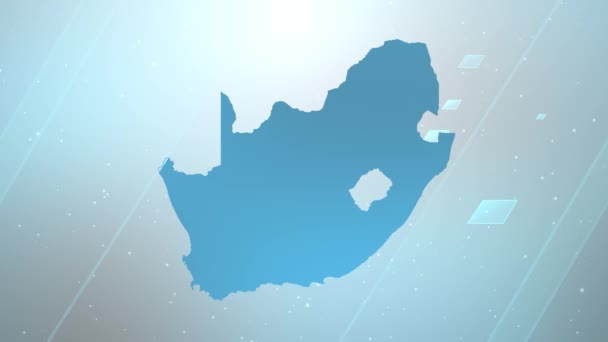 Νότια Αφρική Χώρα Χάρτης Φόντο Opener Λειτουργεί Όλα Προγράμματα Επεξεργασίας — Αρχείο Βίντεο