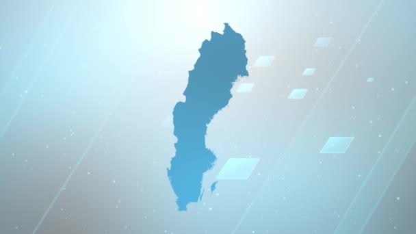 Suécia País Mapa Background Opener Trabalha Com Todos Programas Edição — Vídeo de Stock