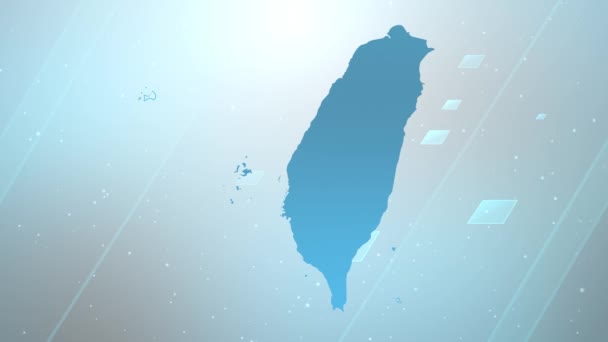 Taiwan Country Map Background Opener Funciona Con Todos Los Programas — Vídeo de stock