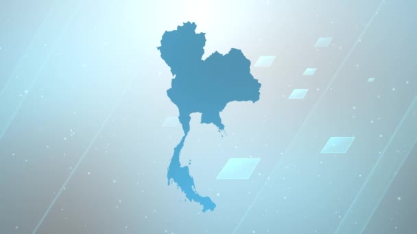 Tajlandia Kraj Mapa Kontekst Opener Współpracuje Wszystkimi Programami Edycyjnymi Nadaje — Wideo stockowe