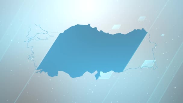 Turkey Country Map Background Opener Funciona Con Todos Los Programas — Vídeos de Stock