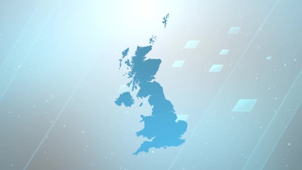 Velká Británie Země Map Background Opener Práce Všemi Editačními Programy — Stock video