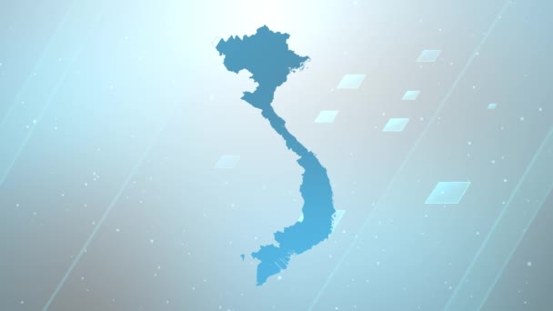 Wietnam Kraj Mapa Kontekst Otwieracz Współpracuje Wszystkimi Programami Edytorskimi Nadaje — Wideo stockowe