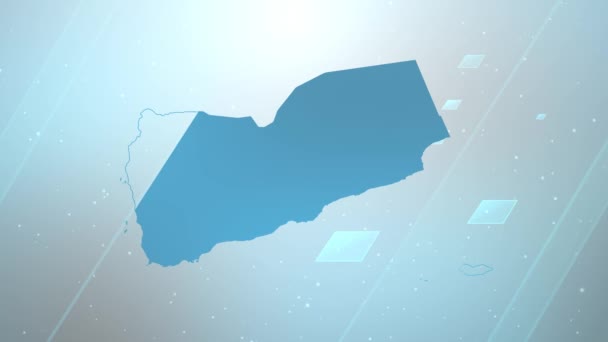 Yemen Country Map Background Opener Works All Editing Programs Suitable — Stock Video