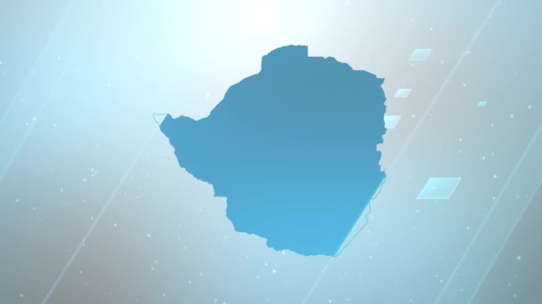 Zimbábue Mapa País Abridor Fundo Trabalha Com Todos Programas Edição — Vídeo de Stock