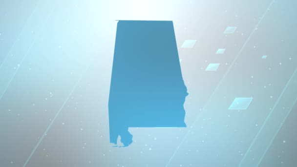 Alabama Eyaleti Abd Harita Arkaplan Açıcı Vatansever Programlar Şirket Girişimleri — Stok video