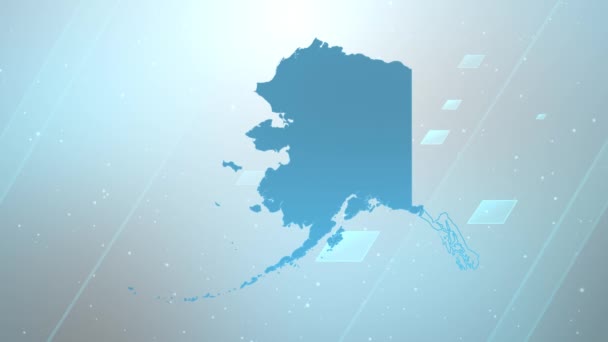 Alaska State Usa Map Background Opener Λειτουργεί Όλα Προγράμματα Επεξεργασίας — Αρχείο Βίντεο