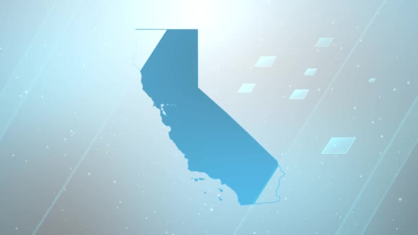 California State Usa Map Background Opener Works All Editing Programs — Stock Video