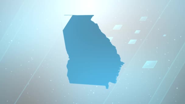 ジョージア州 地図背景オープナー すべての編集プログラムで動作します 愛国的なプログラムに適し 企業紹介 プレゼンテーション — ストック動画
