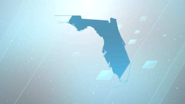 Florida State Сша Map Background Opener Works All Editing Programs — стокове відео