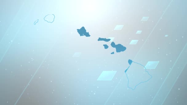 Hawaii State Usa Map Background Opener Λειτουργεί Όλα Προγράμματα Επεξεργασίας — Αρχείο Βίντεο