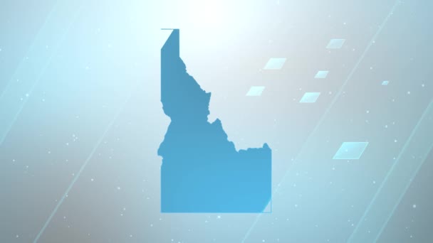 Idaho State Usa Map Background Opener Λειτουργεί Όλα Προγράμματα Επεξεργασίας — Αρχείο Βίντεο