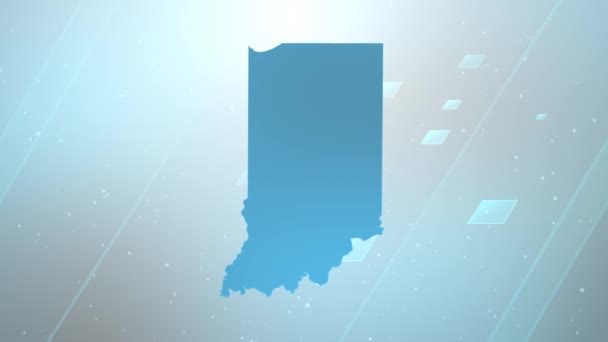 Indiana State Usa Térkép Háttérnyitó Művek Minden Szerkesztő Programok Alkalmas — Stock videók