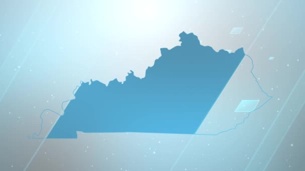 Kentucky State Usa Map Background Opener Λειτουργεί Όλα Προγράμματα Επεξεργασίας — Αρχείο Βίντεο