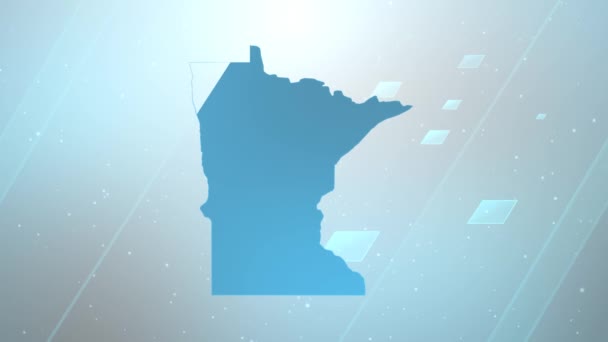 Minnesota State Usa Map Background Opener Λειτουργεί Όλα Προγράμματα Επεξεργασίας — Αρχείο Βίντεο