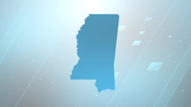 Mississippi Eyaleti Abd Harita Arkaplan Açıcı Vatansever Programlar Şirket Girişimleri — Stok video