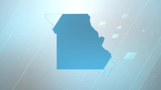 Missouri State Usa Map Background Opener Λειτουργεί Όλα Προγράμματα Επεξεργασίας — Αρχείο Βίντεο
