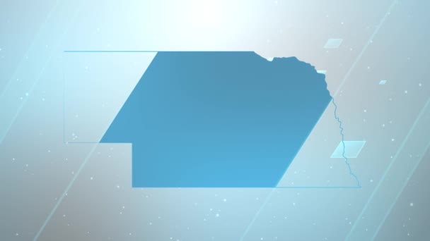Nebraska Eyaleti Abd Harita Arkaplan Açıcı Vatansever Programlar Şirket Girişimleri — Stok video